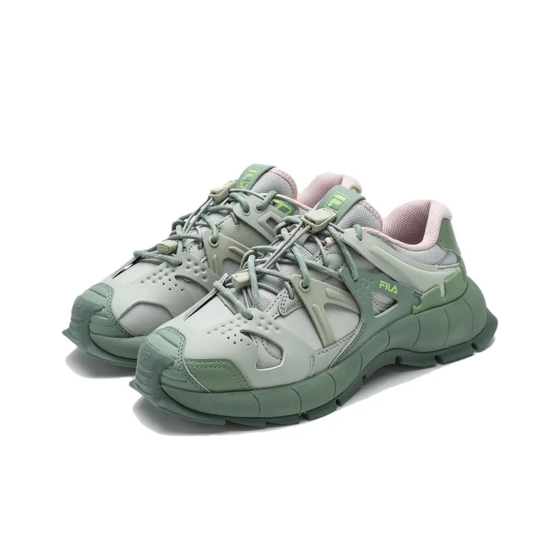 FILA INSETTO Wear Resistant Low Top Chunky Sneakers Women's Green-2