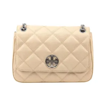 TORY BURCH TB Willa Cow Leather Square Messenger Bag Portable Crossbody Bag Shoulder Bag Women's Cream White