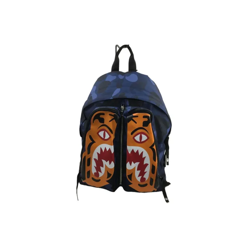 A BATHING APE Bape Polyester Backpack Unisex Blue-1