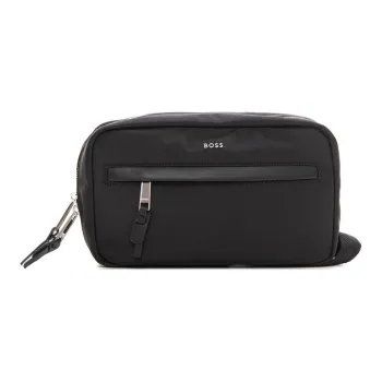 HUGO BOSS Leather Toiletry Bag Men's Black