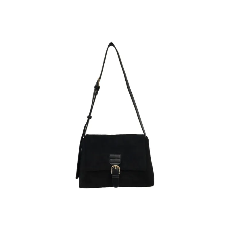 Jade En Plus Velour Shoulder Bag Messenger Bag Women's Mocha/Coffee/Black-13