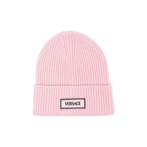 VERSACE Polyester Viscose Wool Beanies Women's Pink