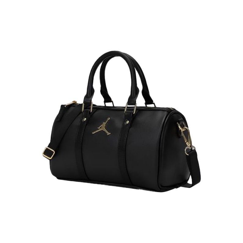 Jordan Small Duffle Bag Leather Crossbody Bag Black POIZON