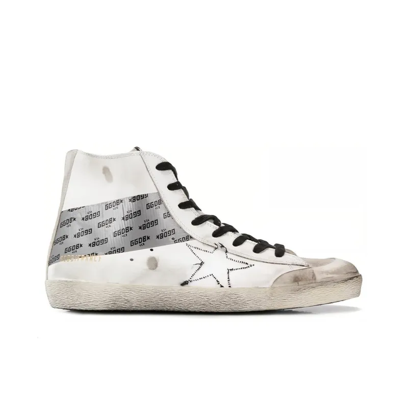 Golden Goose Francy Stylish Skateboarding Shoes Men's Silver White Old-fashioned-1