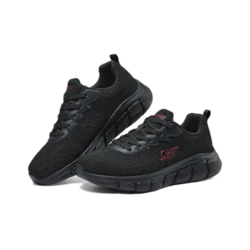 Skechers Cushioned Slip Resistant Breathable Low Top Running Shoes Men's Black-2