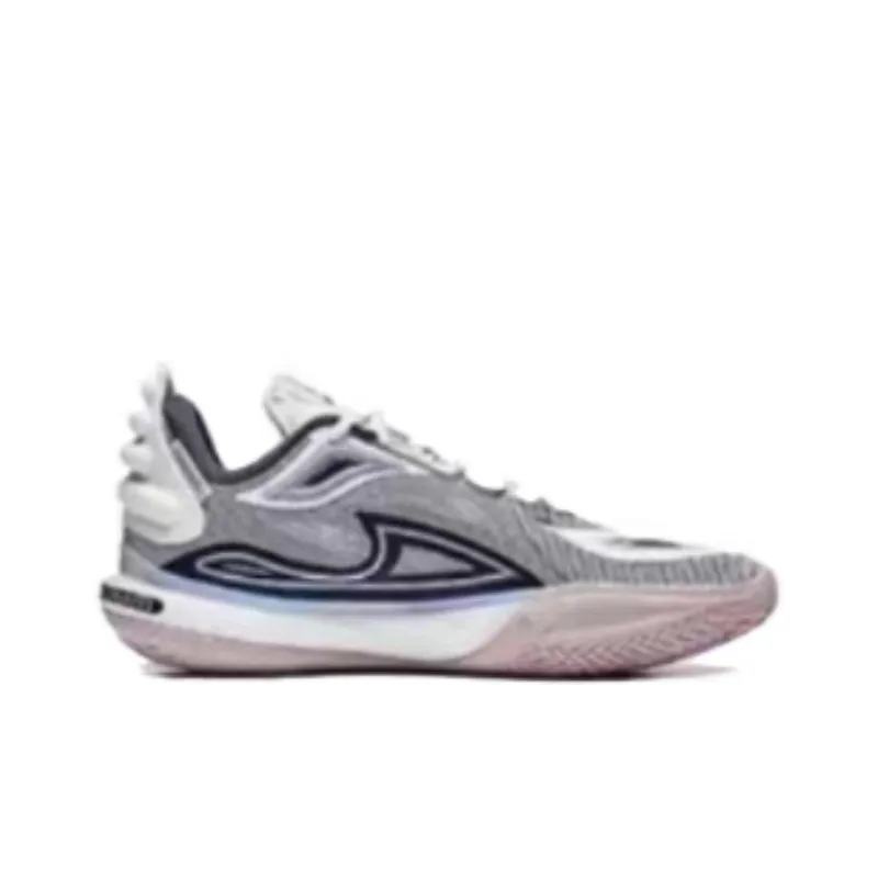 LiNing All City 11 V2 Kids & Youth Cushioning, Wear Resistant Low Top Basketball Shoes Unisex White Purple-3