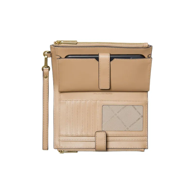 MICHAEL KORS Jet Set Coated Canvas Wallet Large Size Women's Camel-1