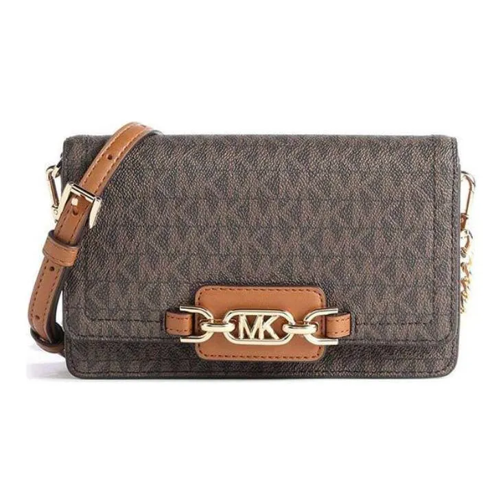 MICHAEL KORS Heather PVC Crossbody Bag, Shoulder Bag Women's Brown-1
