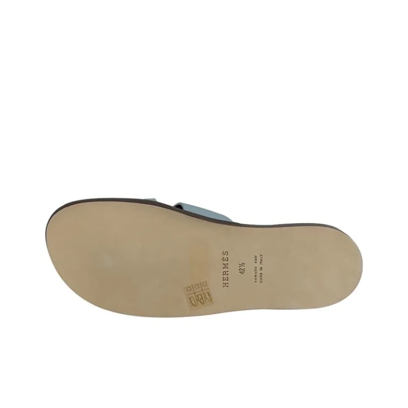 HERMES Izmir Sandal Sea Green Epsom Leather-4