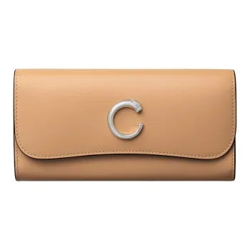 CARTIER Panthère De Cartier Calfskin Wallet Women's Camel