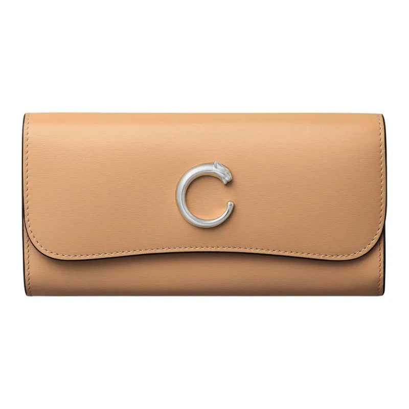 CARTIER Panthère De Cartier Calfskin Wallet Women's Camel-0
