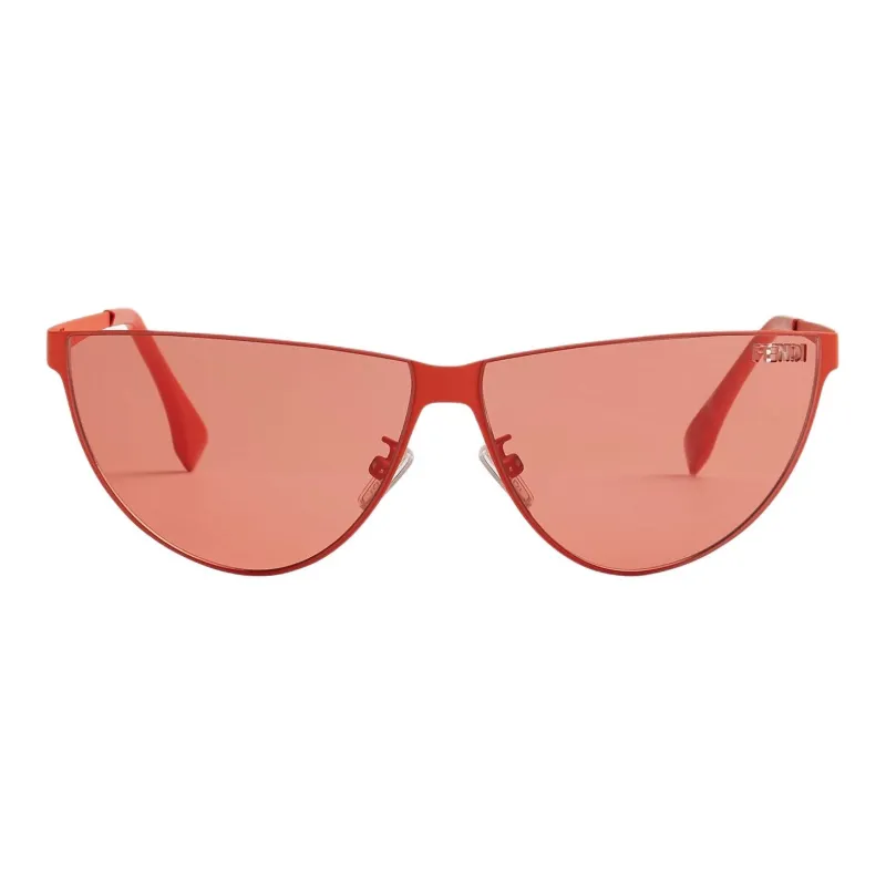 FENDI Metal Irregular Shape Sunglasses Unisex Red-1