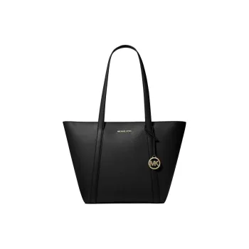 MICHAEL KORS Coated Canvas Tote Bag, Shopping Bag, Shoulder Bag, Handbag Large Size Women's Black