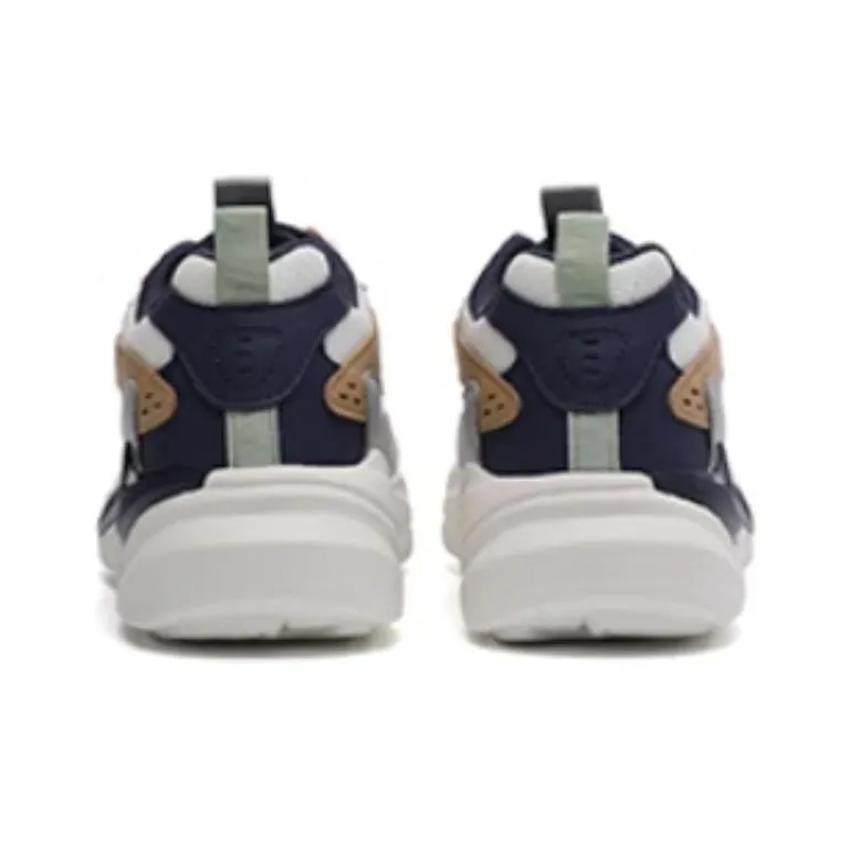 XTEP Cushioned Slip-Resistant Low-Top Chunky Sneakers Men's White Gray Blue-3