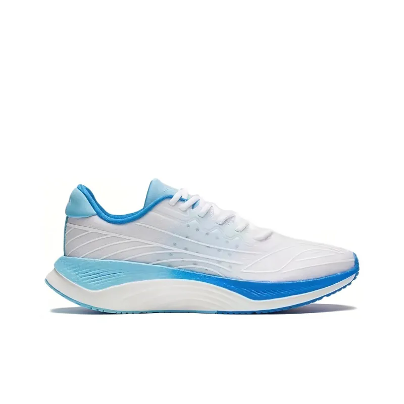 LiNing Cushioning Anti Slip And Wear Resistant Low Top Running Shoes Men's White Blue-1