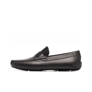 FERRAGAMO Logo plaque Leather Loafers