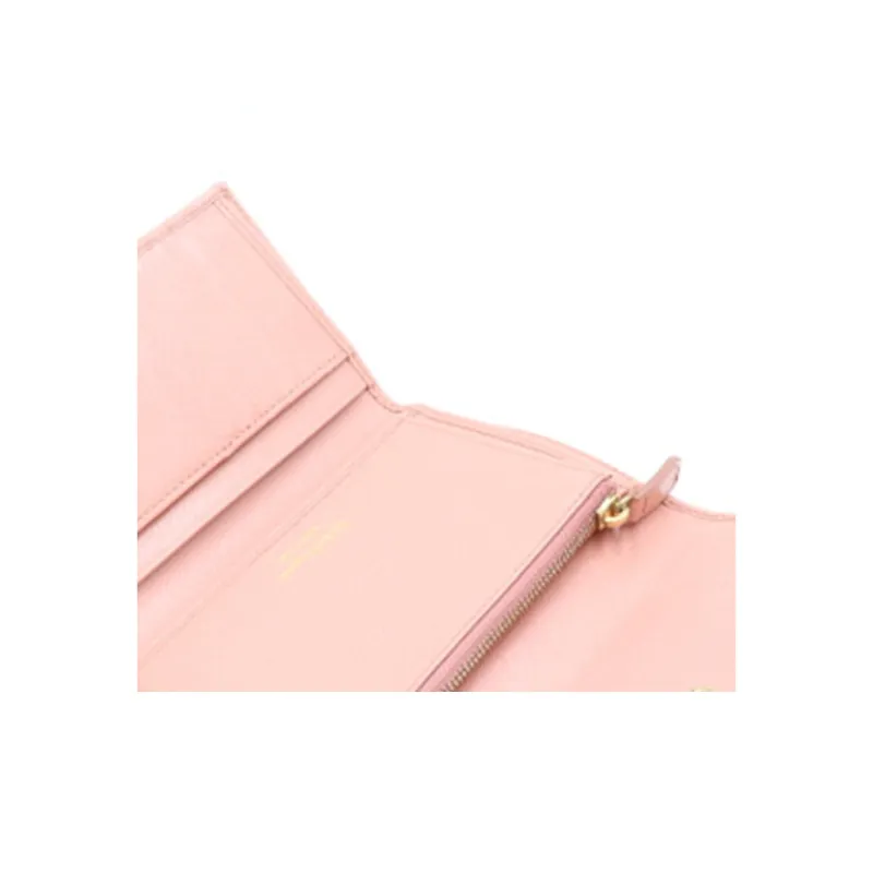 FERRAGAMO Leather Wallet Medium Size Women's Pink-2
