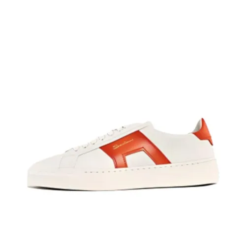 Santoni Double Buckle Low-top Leather Sneakers