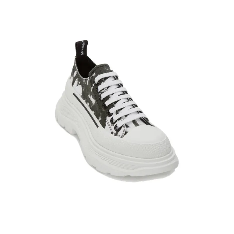 Alexander McQueen Tread Slick Low Lace Up White Black Women's-2