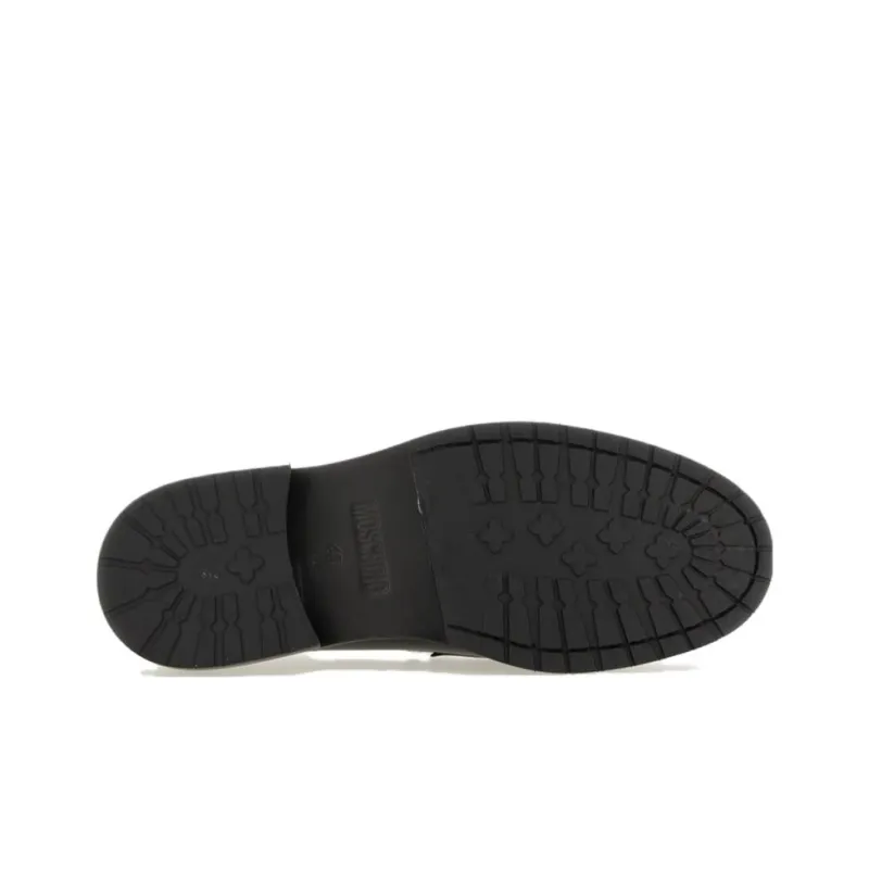 MOSCHINO Round Toe Slip On Loafers-6