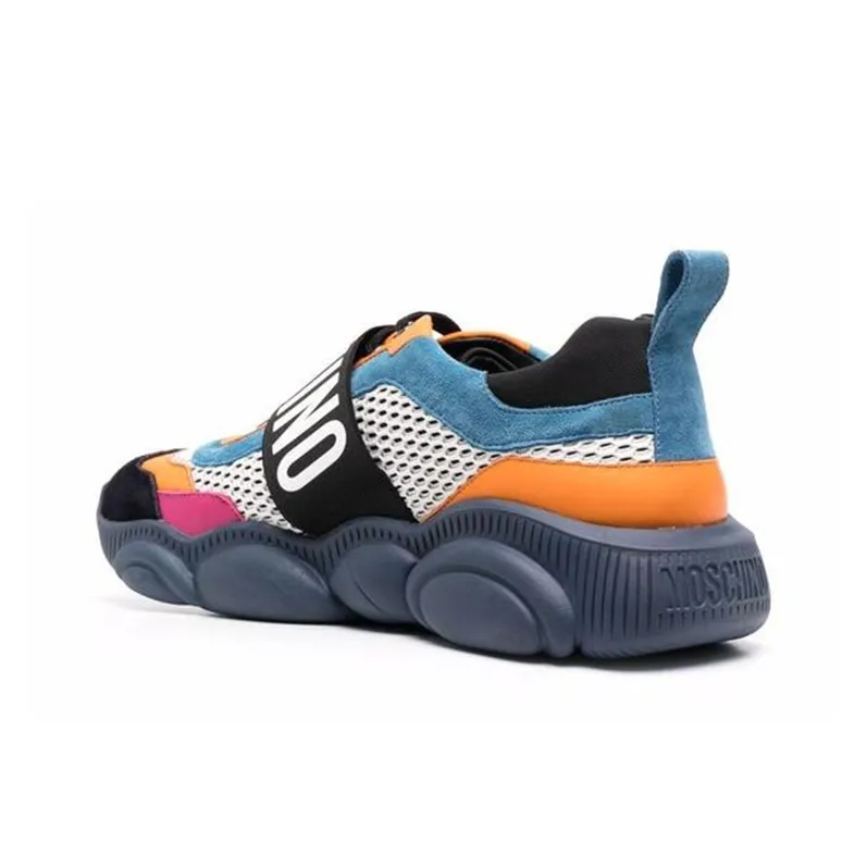 MOSCHINO Wear Resistant Low Top Casual Shoes Men's Red Yellow Blue-3