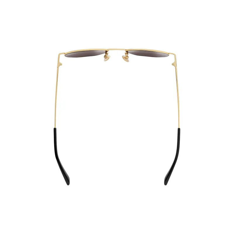 Bottega Veneta Acetate Metal Oval Sunglasses Women's Gold-2