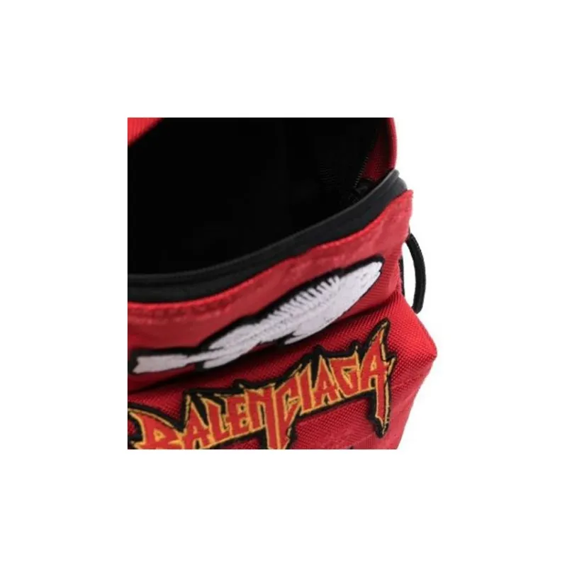 Balenciaga Polyester Backpack Regular Men's Red & Black-3