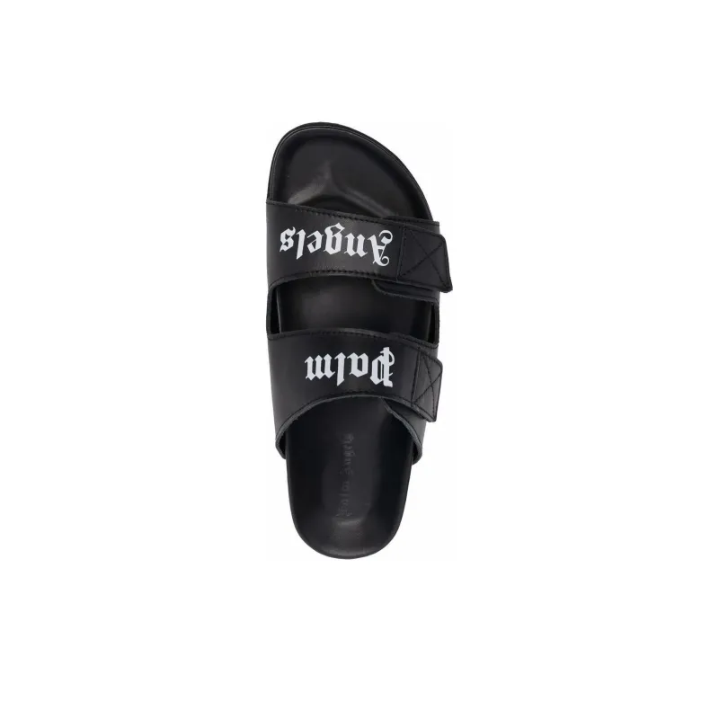 PALM ANGELS Touch Strap Logo Print Slides-4