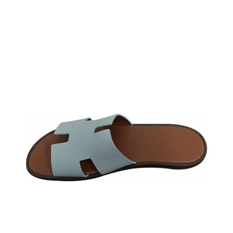 HERMES Izmir Sandal Sea Green Epsom Leather-2