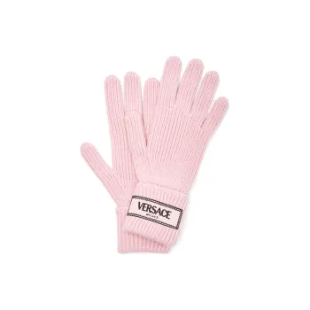 VERSACE Logo appliqué Wool Gloves
