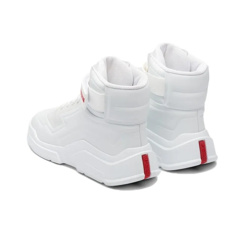 PRADA Polarius Slip-Resistant High-Top Sports Casual Shoes Men's White-4