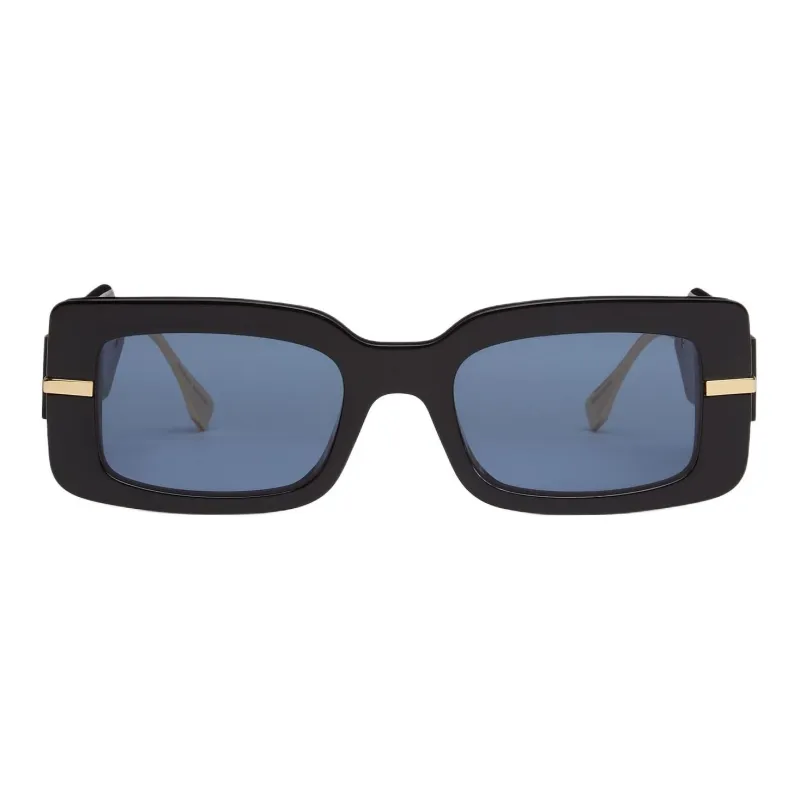 FENDI Acetate, Plastic, Metal Rectangular Sunglasses Unisex Black-1