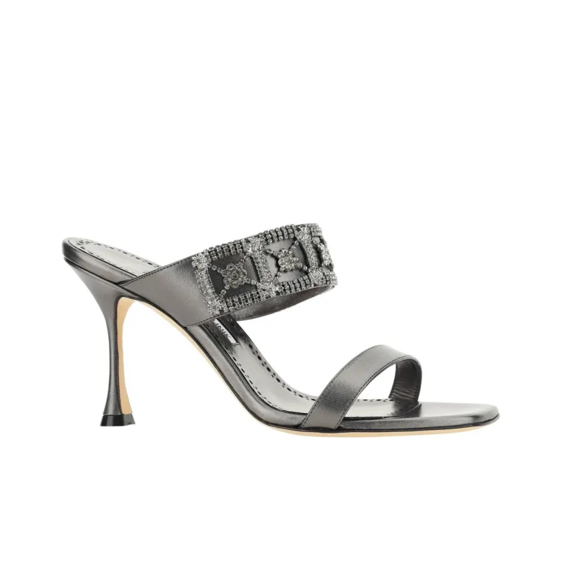 MANOLO BLAHNIK Slide Slippers Women's Gray-1