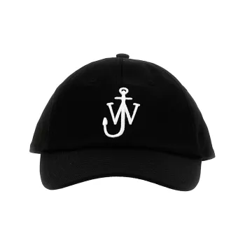 JW Anderson Curved Peak Logo Embroidered Baseball Cap