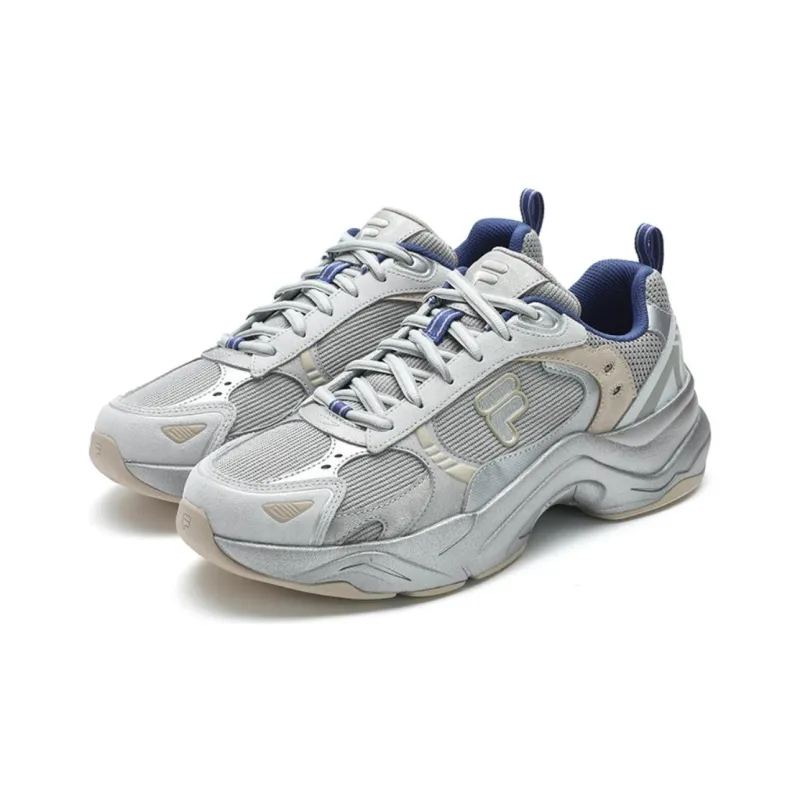 FILA FUSION Unique Y2K Vintage Running Shoes Wear Resistant Low Top Chunky Sneakers Men's Silver Gray-2