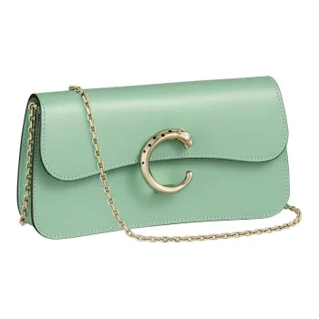 CARTIER Panthère De Cartier Calfskin Crossbody Bag Shoulder Bag Mini Women's Sage Green