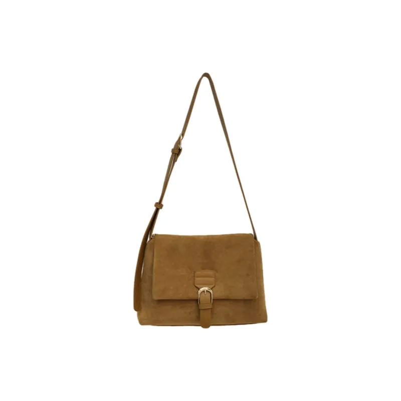 Jade En Plus Velour Shoulder Bag Messenger Bag Women's Mocha/Coffee/Black-1