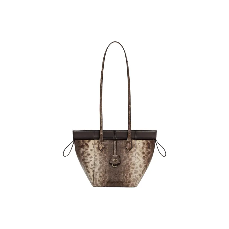FENDI Calon Leather Bucket Bag Handbag Shoulder Bag Women's Light Umber-1