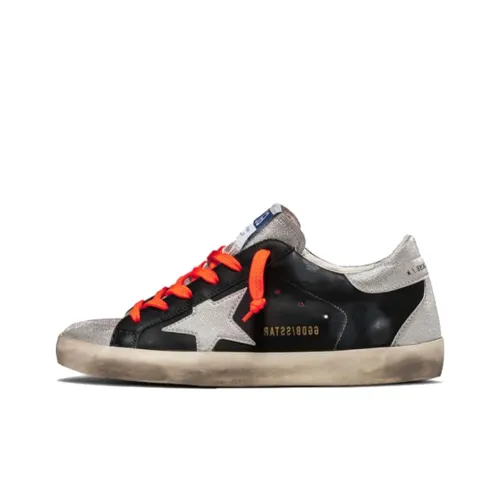 Golden Goose Super-Star Skateboard Shoes Women's Low-Top Black/Orange/Silver