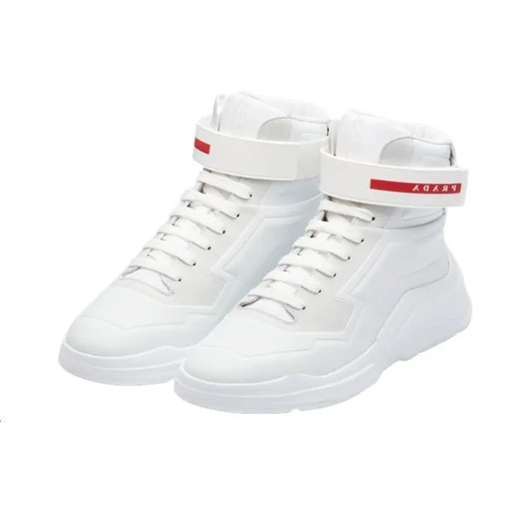 PRADA Polarius Slip-Resistant High-Top Sports Casual Shoes Men's White-1