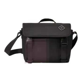 Skechers Fabric Messenger Bag, Shoulder Bag, Crossbody Bag Regular Unisex Carbon Black