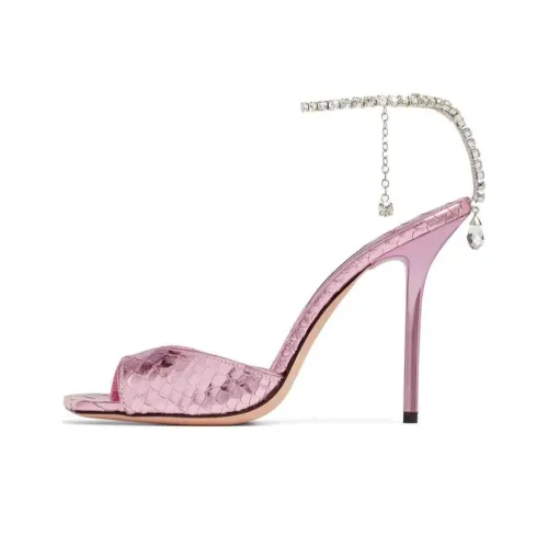 Jimmy Choo Saeda 100mm Snakeskin-effect Sandals