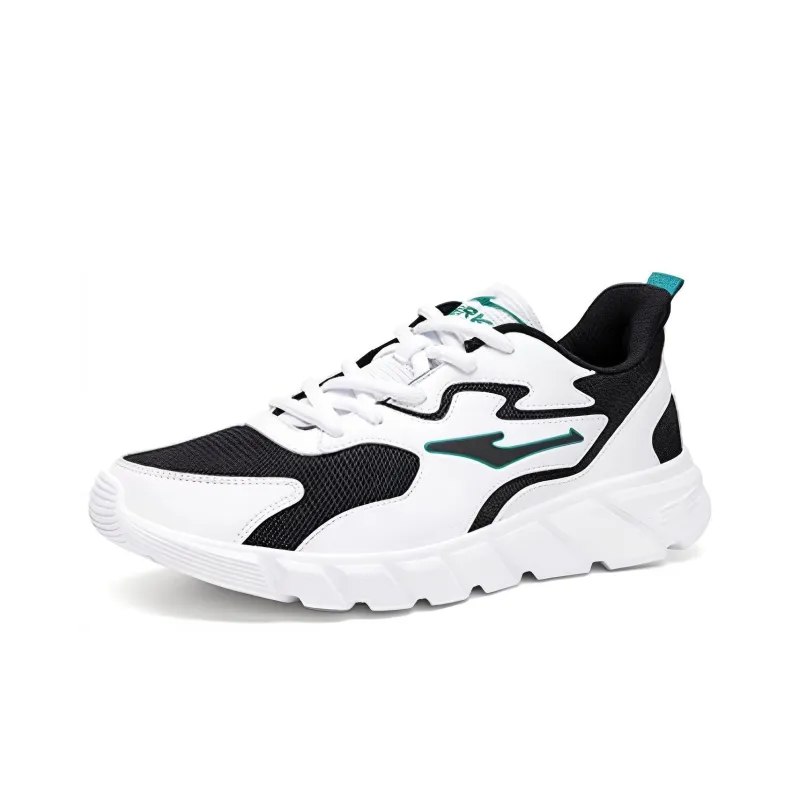Erke Cushioning Anti Slip And Wear Resistant Low Top Casual Running Shoes Men's True White-1