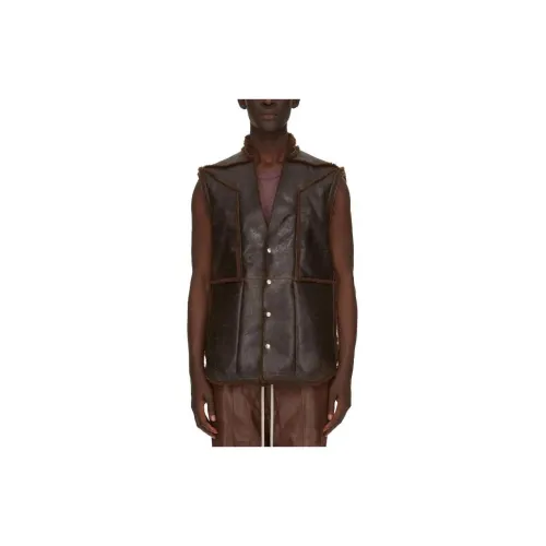 RICK OWENS Vests Men Brown