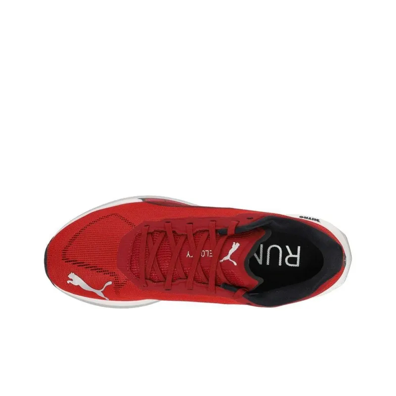 PUMA Velocity Nitro 1 Cushioning Anti-Slip And Wear-Resistant Low-Top Running Shoes Men's Black Red-3