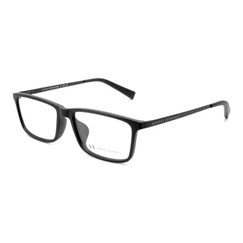 EMPORIO ARMANI Plate And Metal Irregular Shape Eyeglass Frames Men's Black