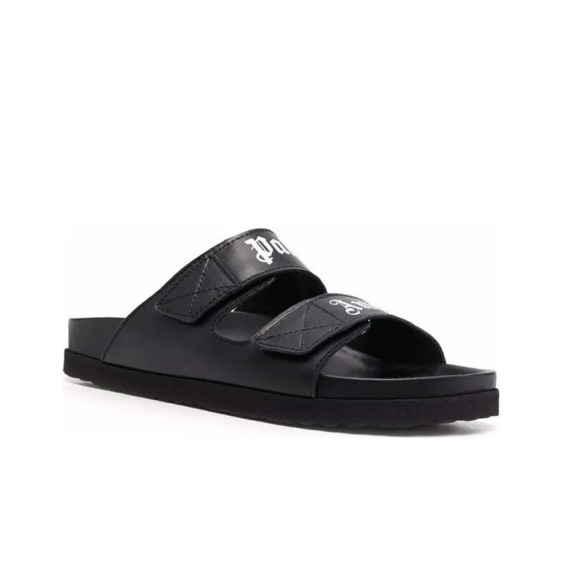 PALM ANGELS Touch Strap Logo Print Slides-2