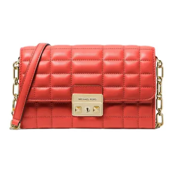 MICHAEL KORS Leather Shoulder Bag, Crossbody Bag Large Size Women's Coral