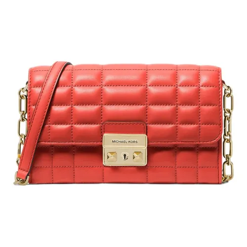MICHAEL KORS Leather Shoulder Bag, Crossbody Bag Large Size Women's Coral