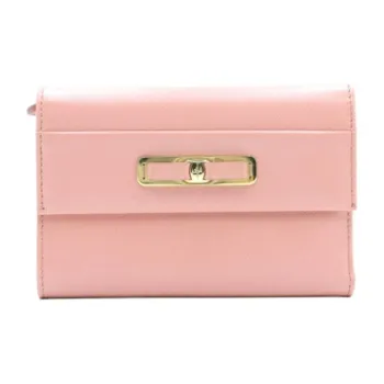 FERRAGAMO Leather Wallet Medium Size Women's Pink